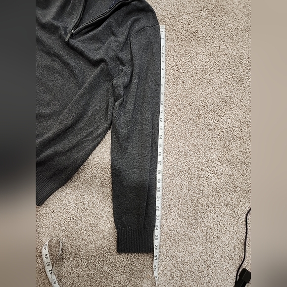 Nautica Mens Large Gray 1/4 Zip Pullover Sweater - Picture 6 of 8